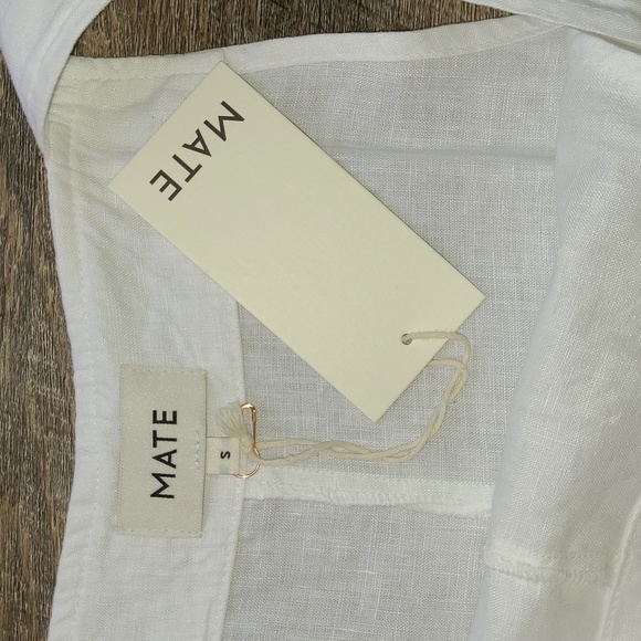 NWT! Mate the Label Maya Linen Overalls - White - Picture 7 of 15